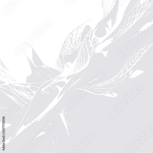 Abstract White Swirls and Geometric Patterns