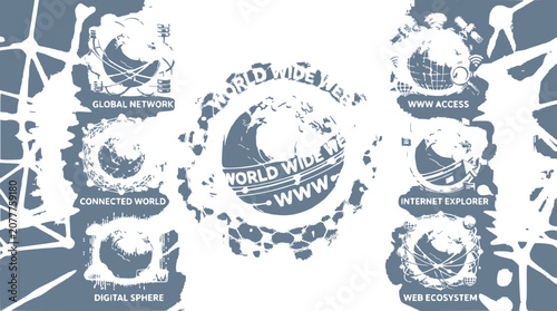 Global Network Connection: World Wide Web, Digital Sphere, Connected World