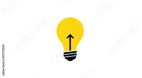 A yellow light bulb icon with an upward arrow representing growth and innovation