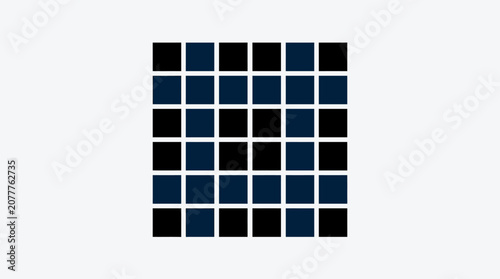 A geometric pattern featuring alternating dark blue and black square tiles