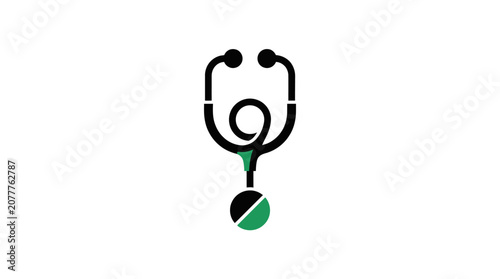 A minimalist graphic illustration of a medical diagnostic tool on white background