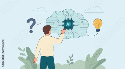 Фотография Artificial Intelligence concept for problem-solving and innovation