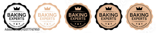 Foto Baking Experts Badge Collection with Premium Quality Labels and Vintage Bakery C