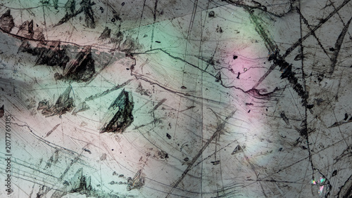 Fotografie Microscopic texture of Iceland spar crystal under reflected light microscope