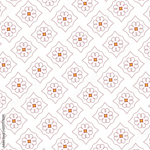 Minimal Floral Seamless Pattern Background. Elegant Geometric Floral Seamless Pattern. Decorative Floral Diamond Pattern Background