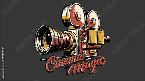 Schilderij op canvas Cinema magic vintage artwork