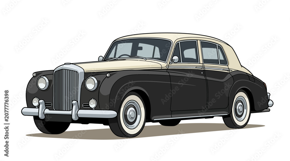 Fototapeta premium Vintage Black Luxury Car Model.