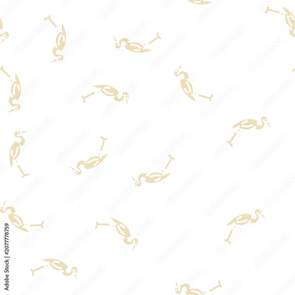 Naklejka premium heron bird glyph vector seamless pattern. heron bird signthin illustration