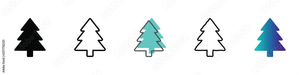 Fototapeta premium Tree icon set. Vector illustration