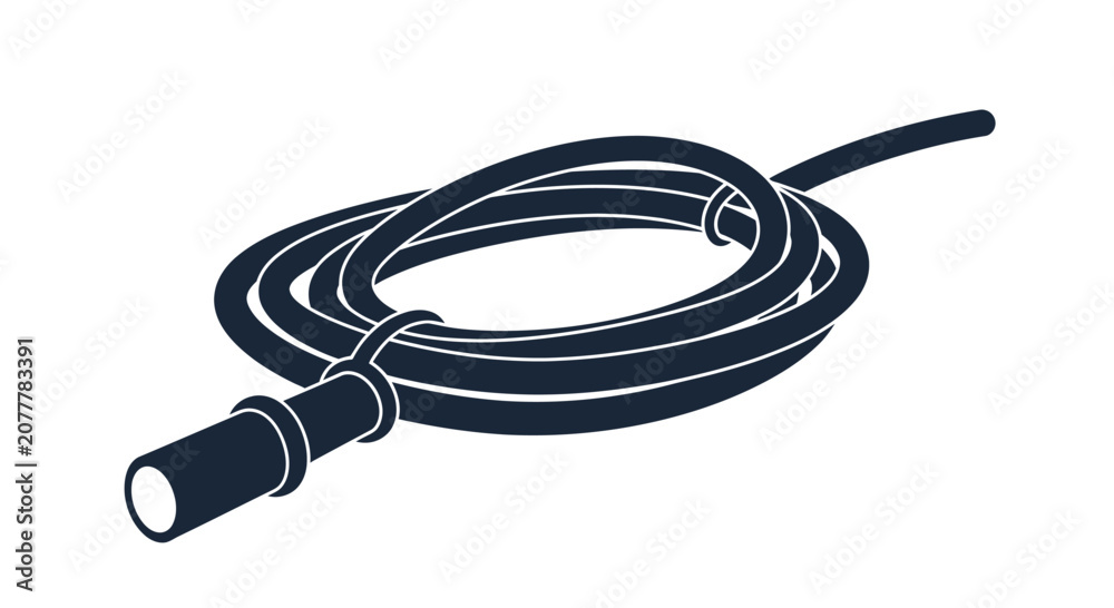 Fototapeta premium Coiled Electrical Cable with Connector