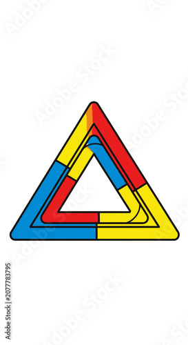 Foto Impossible Triangle optical illusion, Penrose triangle, abstract geometric shape