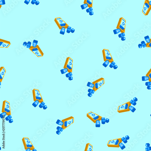 Bild auf Leinwand salt sugar mix rehydration diarrhea isometric seamless pattern