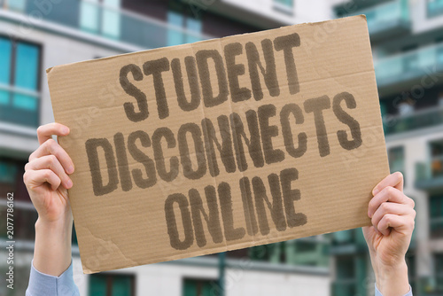 Cuadro en lienzo "Student disconnects online" Pupils disengage from virtual classes