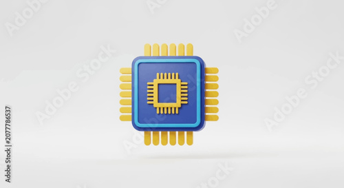 Central Processing Unit Microchip Icon Technology Concept.
