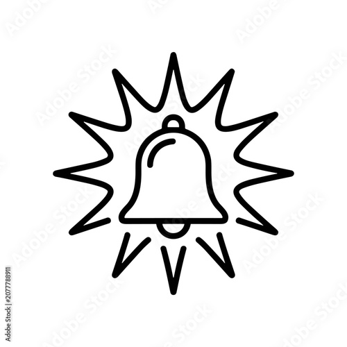 Foto Alarm Bell Icon With Burst Lines.