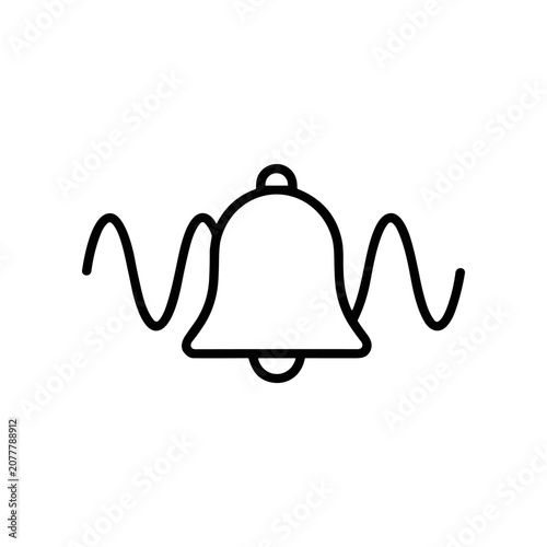 Foto Black line drawing of a bell.