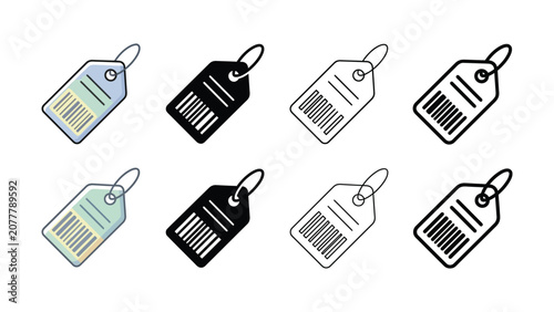 Konstfotografi Collection of various colored price tags on white background