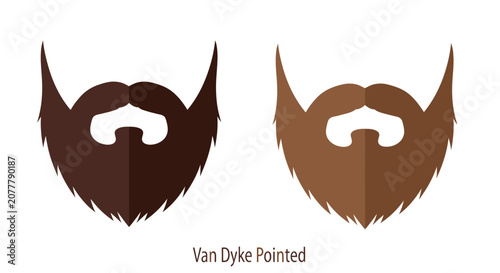 Foto Van Dyke Pointed Beard Vector Icon Set