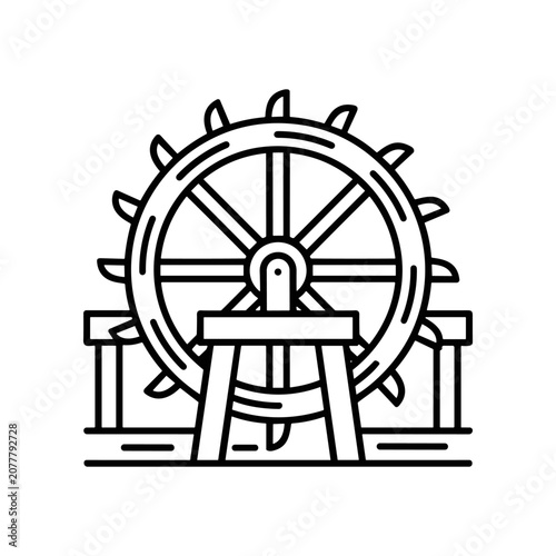 Large cogwheel on a stand.