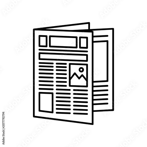 Newspaper pages with image and text.