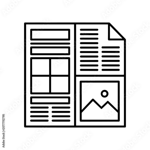 Newspaper with Advertisements and Picture.