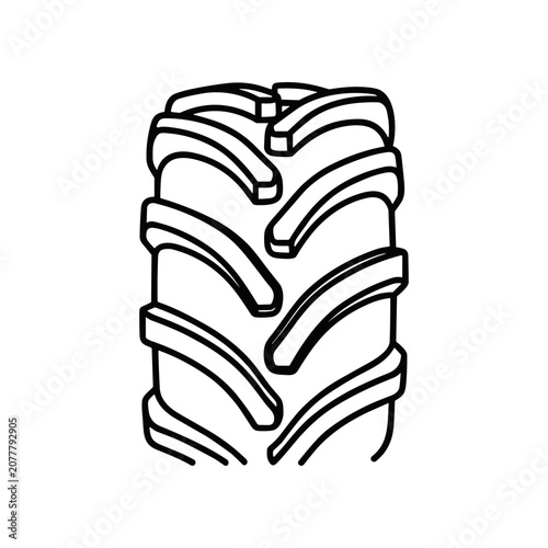 Tire Tread Pattern Closeup View.