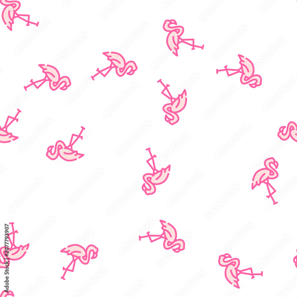 Fototapeta premium flamingo bird vector seamless pattern flamingo bird sign illustration