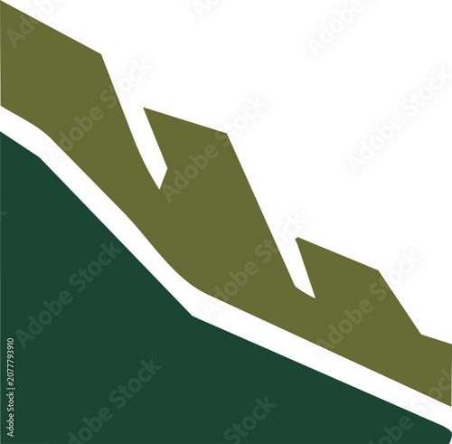 Abstract green hillside slope path icon vector design