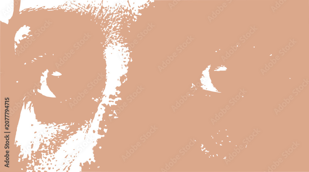 Fototapeta premium Close-up Abstract Human Eyes, Minimalist Design, Brown and White Tones