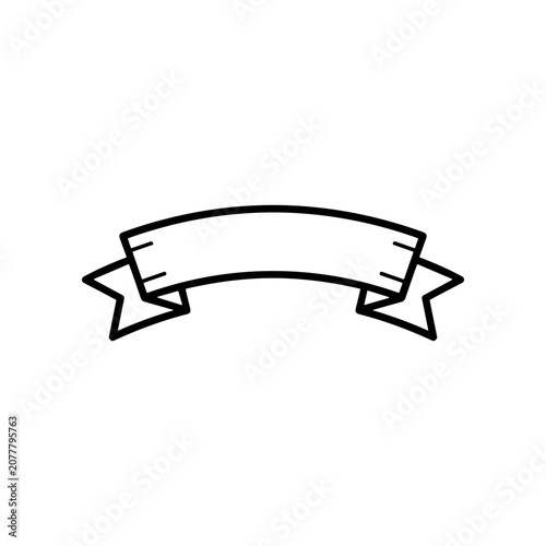 Black and white ribbon banner symbol.