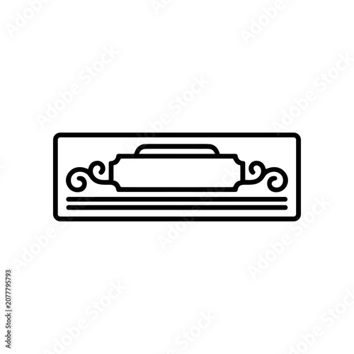 Simple black line art decorative panel.