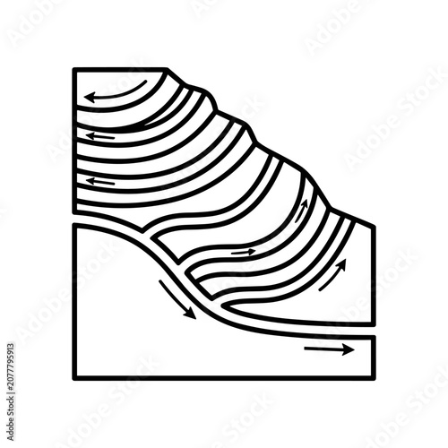 Diagram of layered geological formation.
