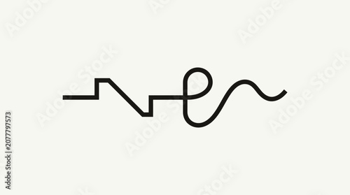 A minimalist black line drawing on a plain white background