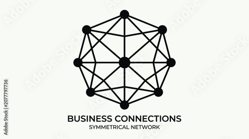 A symmetrical network diagram showing interconnected nodes and lines
