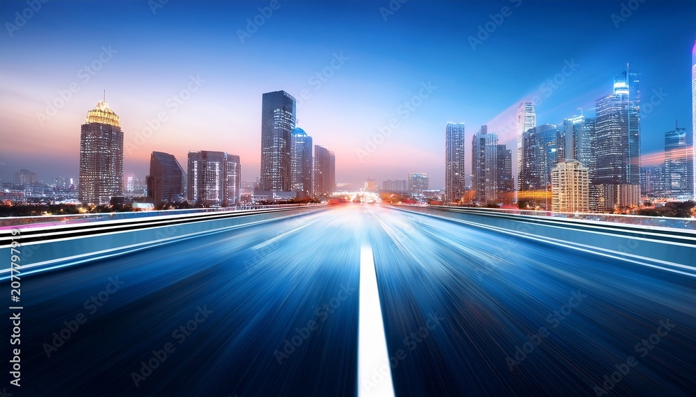 Fototapeta premium blurred cityscape motion trails