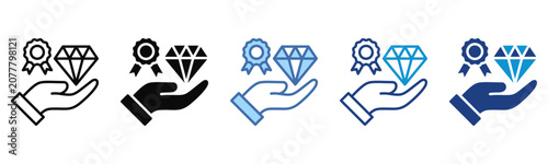 Obraz na płótnie Value Proposition icon set multiple style collection