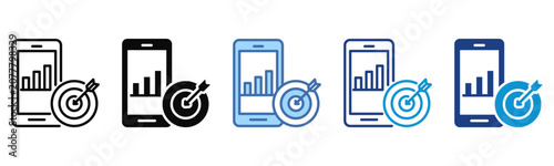 Foto Market Positioning icon set multiple style collection