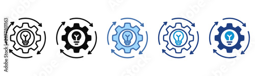 Bild auf Leinwand Business Process icon set multiple style collection