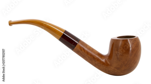Photos Curved wooden smoking pipe with dark band detail