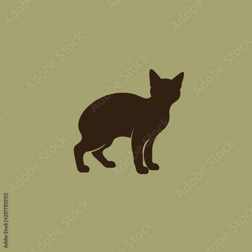 Foto Manx cat icon logo vector art silhouette illustration.