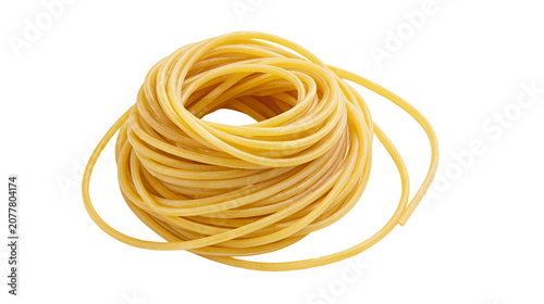 Tableau sur toile Raw spaghetti pasta nest on white