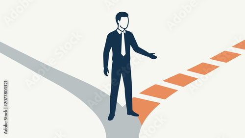 Professional Decision Tree and Career Path Evaluation Concept Illustration