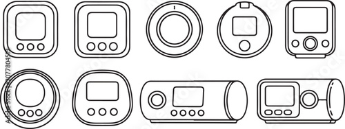 Flat design remote controls and device controllers illustration Vector