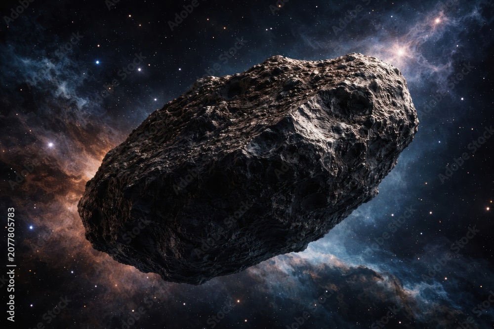 Fototapeta premium Asteroid floating in space.