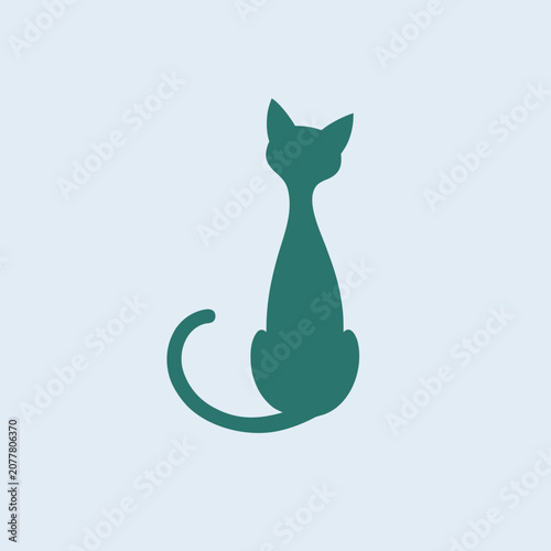 Canvas-taulu Turkish angora cat icon logo vector art silhouette illustration.