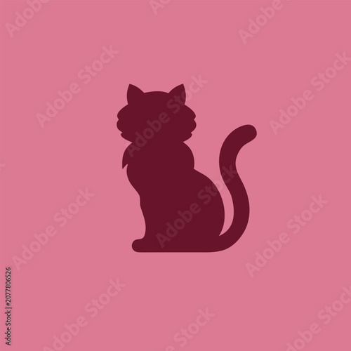 Billede på lærred Ragamuffin cat logo vector icon silhouette illustration.