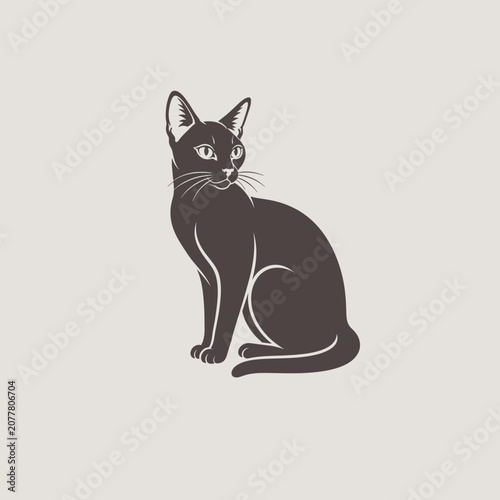 Canvastavla Tonkinese cat vector icon logo silhouette illustration.