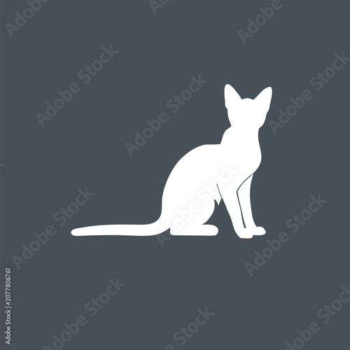 Canvastavla Tonkinese cat logo design vector images silhouette illustration.