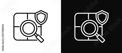 Swot Analysis icon set black and white
