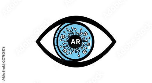 Augmented reality eye with circuit board iris and digital lens